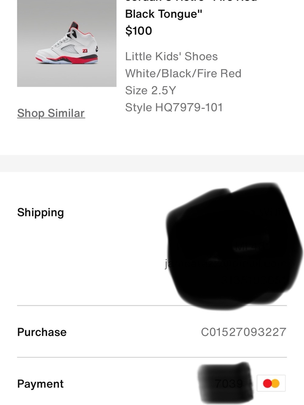 Nike Kids White Black Red Air Jordan Style Sneakers authentic  with receipt - Picture 10 of 10